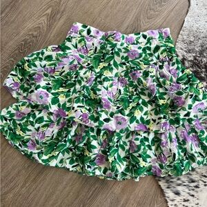 Green and purple skirt